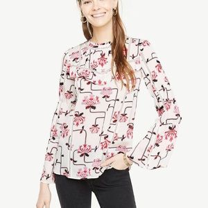 AnnTaylor Paradise Floral Flare Sleeve blouse